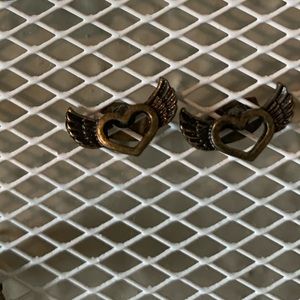 Winged heart earrings